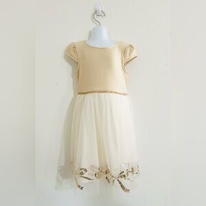 Lilt Girls Tutu Dress-Size 6 Cap Sleeves-Gold